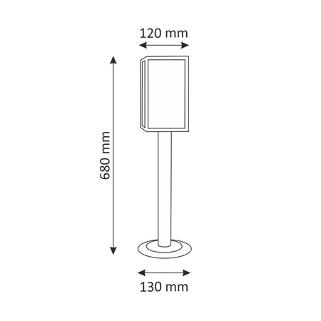 Malmo Stojací zahradní lampa 68cm Stožár pro LED E27 Grafit - GOLDLUX (Polux) 68cm