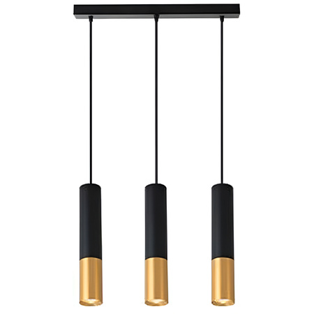 Stropní závěsné svítidlo KEON 3xGU10 nastavitelné černo-zlaté MASTERLED