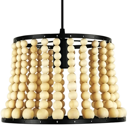 Stropní závěsné svítidlo BRENA 1x E27 převisové černé dřevo GOLDLUX (Polux)