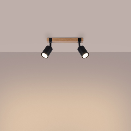 FAGER 2xGU10 Spotlight Moving Black Skandinávské stropní svítidlo SOLLUX