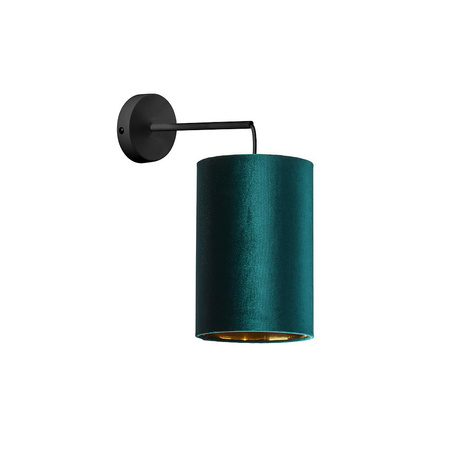 TERCINO GREEN Nástěnné svítidlo TERCINO GREEN Velurové stínidlo Černá a zelená Elegantní E27 6139 TK Lighting