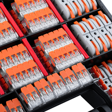 Rychlé konektory Instalační sada konektorů Sada 100 kusů - 40x 2X4MM. 40x 5X4MM. 20x 1+1 + kufr s organizérem