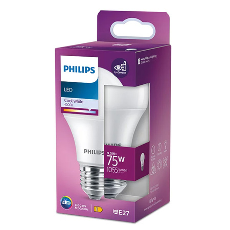 LED žárovka E27 A60 9,5W = 75W 1055lm 4000K neutrální bílá PHILIPS