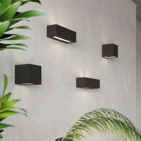 Nástěnná lampa LED LEO E27 Keramická kostka černá SOLLUX