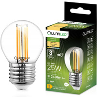 LED žárovka E27 P40 Filament 2W = 25W 249lm 3000K Warm 360° LUMILED