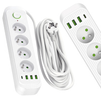 Prodlužovací kabel CONNECTO 4x230V 5m 4GN Zemní jistič 4xUSB Bílá Kobi