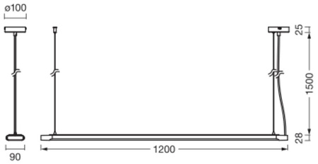 40W 4400lm 4000K neutrální stmívatelná bílá kancelářská linka Ledvance Line Luminaire