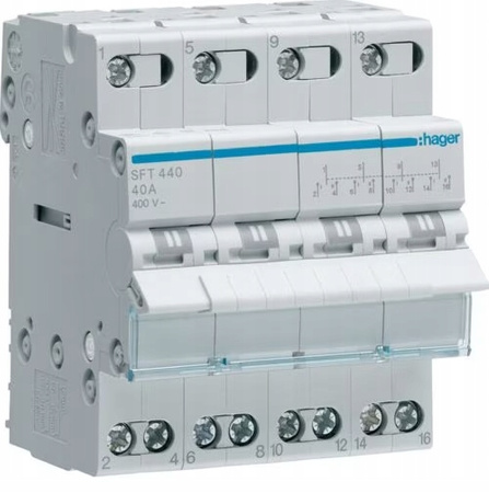 Modulární přepínač napájení Síťový generátor 40A 4P400V HAGER