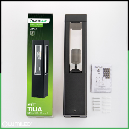 Venkovní zahradní lampa E27, LED sloupek 50cm TILIA LUMILED