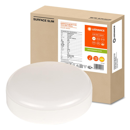 Plafond LED stropní svítidlo 10W 1050lm 3000K teplé se soumrakovým senzorem pohybu povrchová montáž bílá 20cm povrch Ledvance