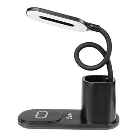 LED noční stolní lampa 3W 3000K - 6000K USB Touch s QI nabíječkou NINA