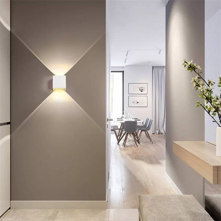 Zahradní nástěnná lampa 2x 3W, 4000K IP54 Bílý LEO LUMILED