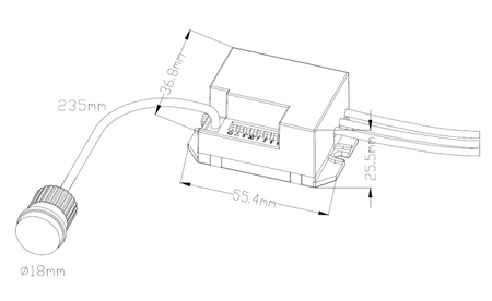 PIR senzor pohybu a soumraku se sondou bílý IP65 6m 360° CP Ecolight