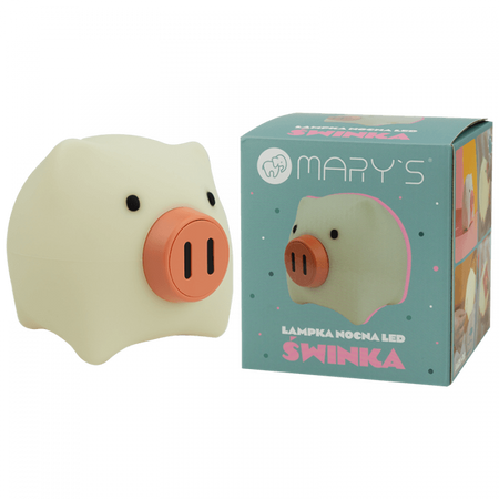 Dětské LED 2,4W 1800-6500K Variabilní CCT USB dobíjecí 900mAh bílé noční světlo MARY'S PIG