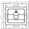 Adaptér internetové zásuvky RJ45 Square Graphite LOGI Kanlux