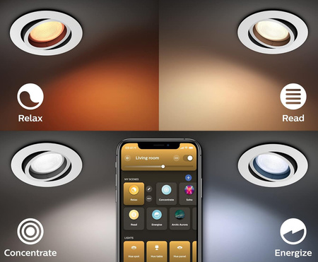 3x LED svítidlo pro zapuštěnou montáž 4,2 W 400 lm IP20 Bílá a barevná Ambiance RGB + TW White Smart SMART Zigbee Bluetooth Centura Philips HUE