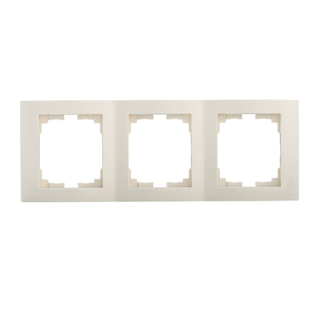 Trojitý vertikální rámeček pro zásuvku LOGI Kanlux v béžové barvě pro povrchovou montáž