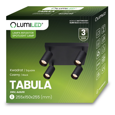 Stropní svítidlo Plafond SPOT TUBA Reflektor Halogenové svítidlo 4x GU10 TABULA LUMILED