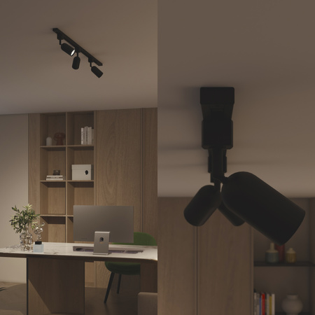 Sada závěsných světel pro autobusy 1m + 3x LED GU10 jednofázová černá EasyLink Shea Philips