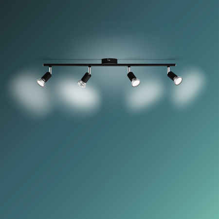 Stropní svítidlo LIMBALI 4x GU10 Nástěnné svítidlo Reflektor pohyblivý černý PHILIPS