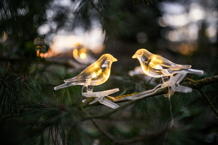 Solární zahradní řetěz Girland Light Birds On Clip 3,2 m IP44 Warm