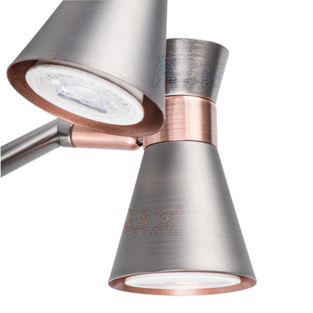 Stropní svítidlo LED GU10 s nastavitelným reflektorem Mileno Kanlux ve stříbrné mědi