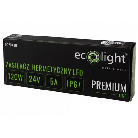 LED napájecí zdroj IP67 120W 24V Premium Ecolight