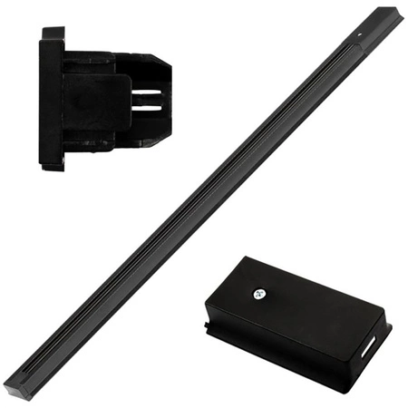 Sada osvětlovacích kolejnic 2m kolejnice + 4x kolejnicové světlo AR111 LEON GU10 Black