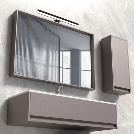 LED nástěnné svítidlo do koupelny 8W 900lm 4000K Neutrální 120° Černá IP44 SAMOS Sanico Goldlux