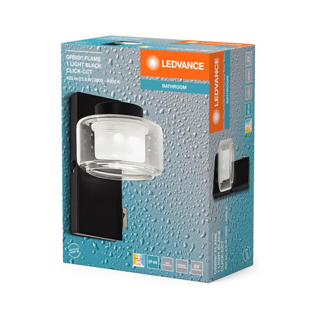 Nástěnné svítidlo LED koupelnové svítidlo 5,5W 350lm CCT černé IP44 Obris Ledvance