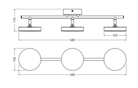 LED stropní nástěnné svítidlo pro povrchovou montáž 16W 840lm CCT Dekorativní černý bodový měsíc Ledvance