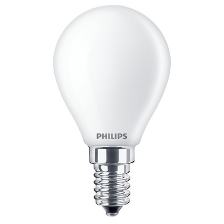 LED kulová žárovka E14 P45 6.5W = 60W 806lm 2700K Teplá bílá vlákno Mléčné PHILIPS
