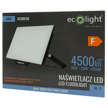 Reflektor LED Halogenový 50W 6500K 4500lm IP65 Ecolight