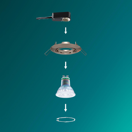 3x LED GU10 zapuštěná pod omítku hliníková kulatá nikl Peridot Philips