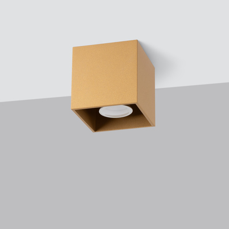 QUAD 1 Spot GU10 Gold Minimalistické stropní svítidlo SOLLUX pro povrchovou montáž