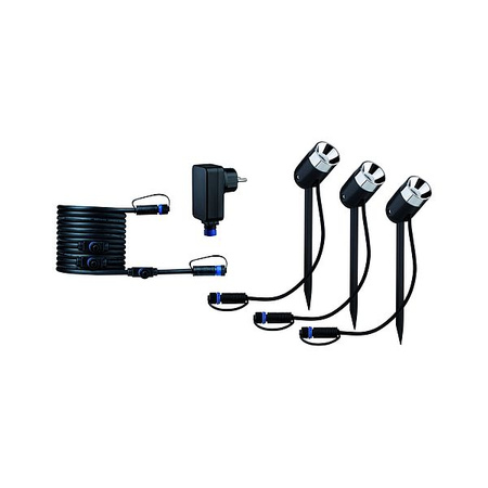 Základní sada PIKE Plug & Shine LED svítidel 3x3.5W 24V 3000K IP67 Antracit Paulmann
