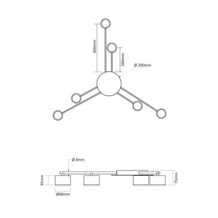 Stropní svítidlo 6x GX53 LED bílé moderní Videx