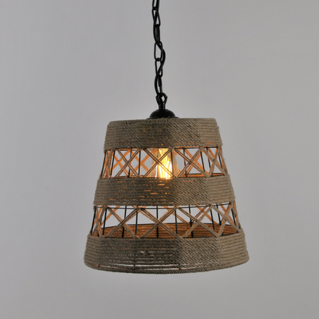 ALMA Rope IL MIO stropní závěsné svítidlo v boho stylu. ocel + lano 1x E27 GOLDLUX (Polux)