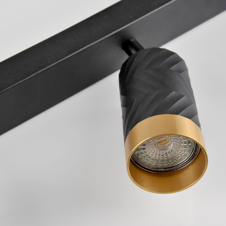 Nástěnná a stropní bodová svítidla 4x GU10 černá zlatá ARRAS Sanico Goldlux