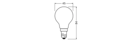 LED žárovka P45 E14 2,5W = 25W 250lm 3000K Warm 300° Value Class Ledvance