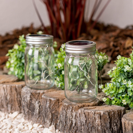LED lucerna Solar Garden Jar Hanging Glass
