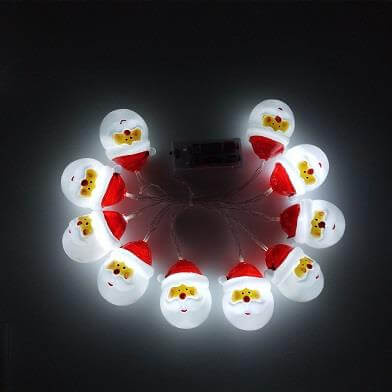 LED Santa Claus řetěz 10xLED 1.6 m 6500K vánoční LVT