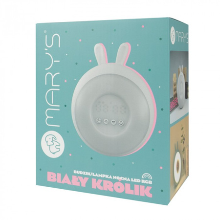 Dětské noční světlo LED elektronický budík 3,1W 3000K teplá bílá + RGB bílé MARY'S KING