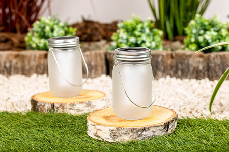 Zahradní lucerna LED Solar Jar Flame 13cm