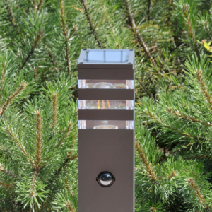 Venkovní zahradní lampa TEKSAS 44 E27 IP44 senzorová tyč grafitová GOLDLUX (Polux)