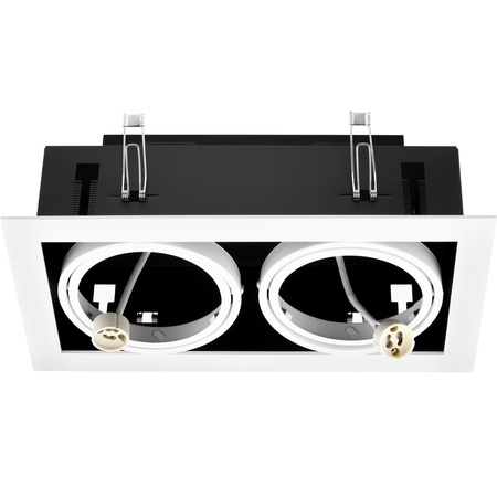 Halogenová Podhledové svítidlo 2x GU10, ES111 Nastavitelná Obdélník Bílá CANIS LUMILED