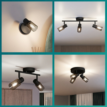 Reflektorové stropní svítidlo 4x E14 Black Palms Philips