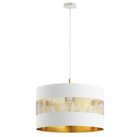 Lustr TAGO WHITE Závěsné stropní svítidlo bílo-zlaté moderní E27 3222 TK Lighting