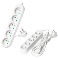 Prodlužovací kabel Zástrčka 5 x uzemněná zásuvka Napájecí pásek 3m Bílá Linea Kobi