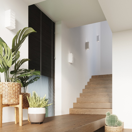 LED nástěnné svítidlo SAMIR E27 Nástěnné svítidlo Obdélníkové keramické bílé SOLLUX